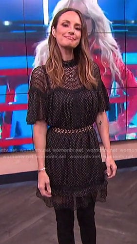 Catt’s black dotted dress on E! News