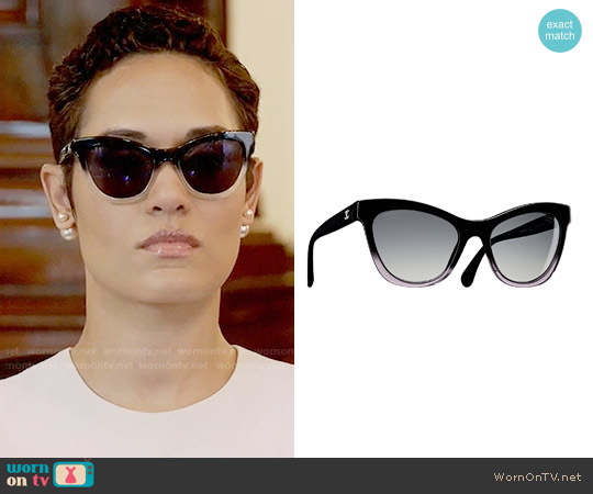 Chanel Summer Cat Eye Sunglasses worn by Anika Calhoun (Grace Gealey) on Empire