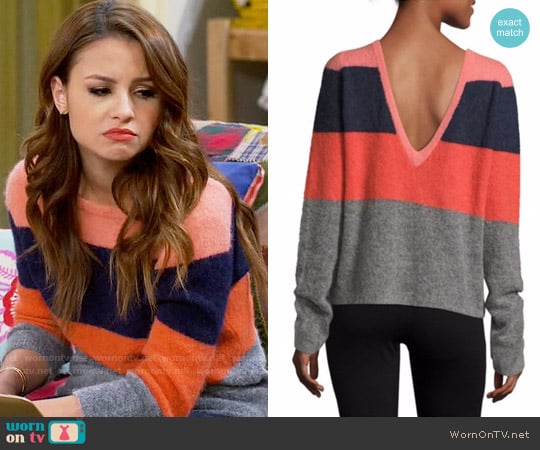 Equipment Calais Sweater in Corvette worn by Sofia Rodriguez (Aimee Carrero) on Young and Hungry