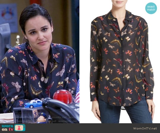 Equipment Essential Shirt in Eclipse Multi worn by Amy Santiago (Melissa Fumero) on Brooklyn Nine-Nine
