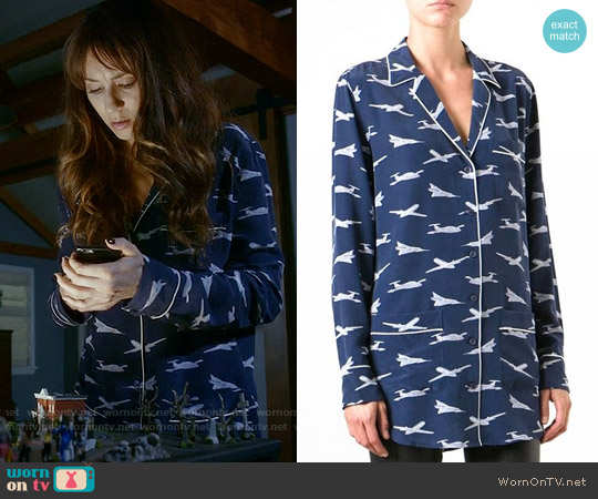 Equipment Plane Print Shirt worn by Spencer Hastings (Troian Bellisario) on Pretty Little Liars