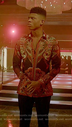 Hakeem’s red and black printed shirt on Empire