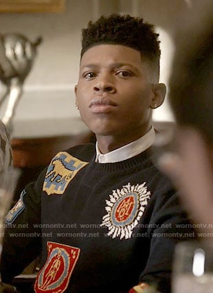 Hakeem’s badge print sweater on Empire