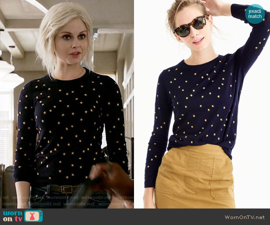 J.Crew Tippi Sweater in Embroidered Stars worn by Liv Moore (Rose McIver) on iZombie