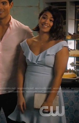 Jane’s blue ruffled dress on Jane the Virgin