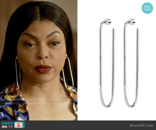 Jennifer Fisher Oval Shape Hoop Earrings worn by Cookie Lyon (Taraji P. Henson) on Empire