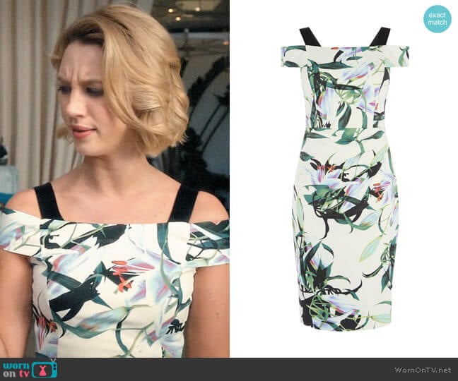 Karen Millen Lily Print Pencil Dress worn by Petra Solano (Yael Grobglas) on Jane the Virgin