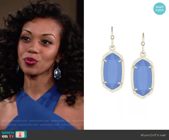 Kendra Scott Dani Earrings in Periwinkle worn by Hilary Curtis (Mishael Morgan) on The Young and the Restless