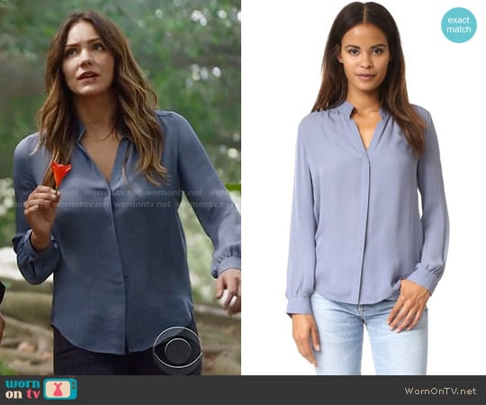 LAgence Bianca Blouse worn by Paige Dineen (Katharine McPhee) on Scorpion