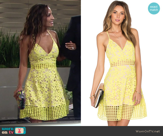 Lovers + Friends Bellini Dress in Sunshine worn by Lily Winters (Christel Khalil) on The Young and the Restless