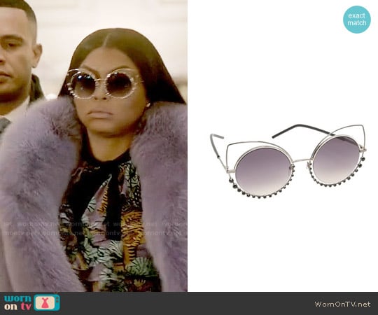Marc Jacobs Double Trouble Crystal Wire Sunglasses worn by Cookie Lyon (Taraji P. Henson) on Empire