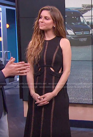 Maria’s black striped midi dress with cutouts on E! News