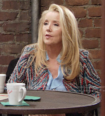 Nikki’s textured zig-zag jacket on The Young and the Restless