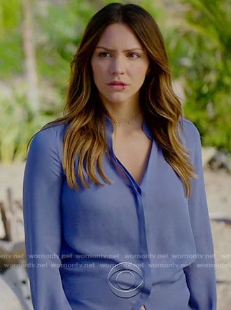 Paige’s blue blouse on Scorpion