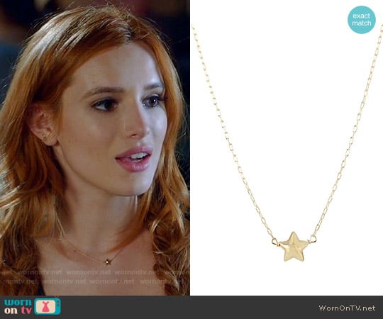Peggy Li Star Charm Necklace worn by Paige Townsen (Bella Thorne) on Famous in Love