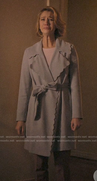 Petra’s scalloped trim coat on Jane the Virgin