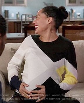 Rainbow’s printed sweater on Black-ish