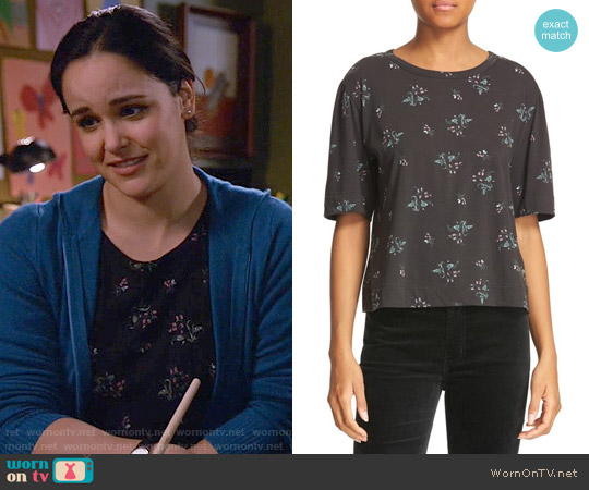 La Vie Rebecca Taylor Antique Floral Jersey Top worn by Amy Santiago (Melissa Fumero) on Brooklyn Nine-Nine