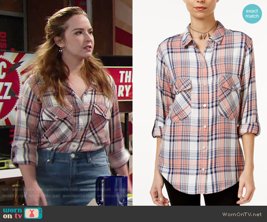 Sactuary Plaid Boyfriend Shirt in Sebastian Plaid worn by Mariah Copeland (Camryn Grimes) on The Young and the Restless