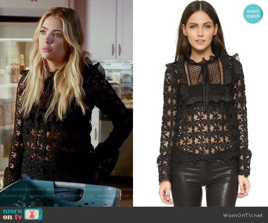 Self Portrait Balloon Sleeve Top worn by Hanna Marin (Ashley Benson) on Pretty Little Liars