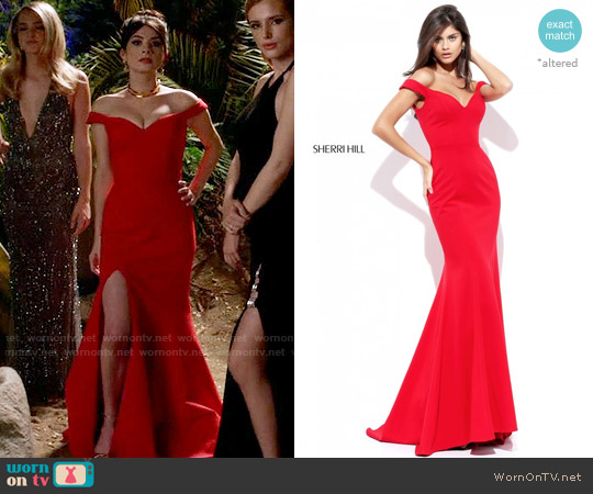 Sherri Hill Style #50730 in Red worn by Alexis Gleen (Niki Koss) on Famous in Love