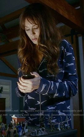 Spencer’s plane print pajama shirt on Pretty Little Liars