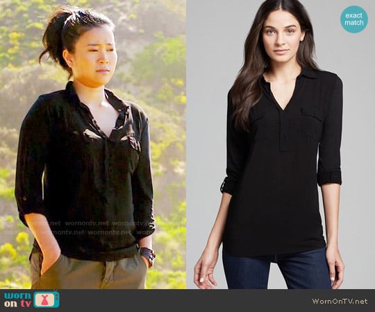 Splendid Pocket Henley worn by Happy Quinn (Jadyn Wong) on Scorpion