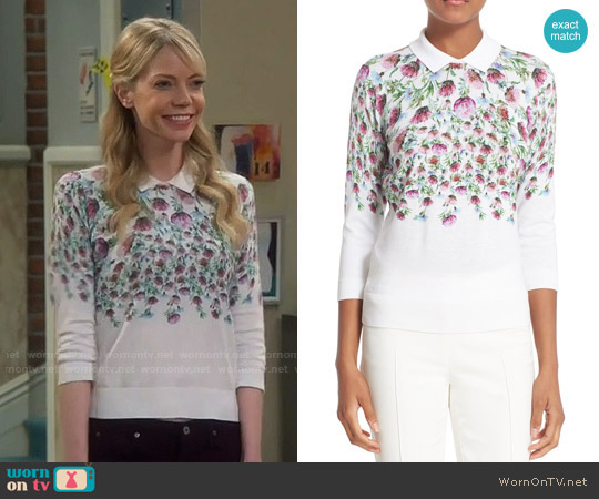 Ted Baker Karn Thistle Print Cotton Sweater