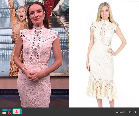 Tenby Camilla Dress in Dune worn by Catt Sadler on E! News