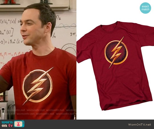The Flash Logo T-shirt worn by Sheldon Cooper (Jim Parsons) on The Big Bang Theory