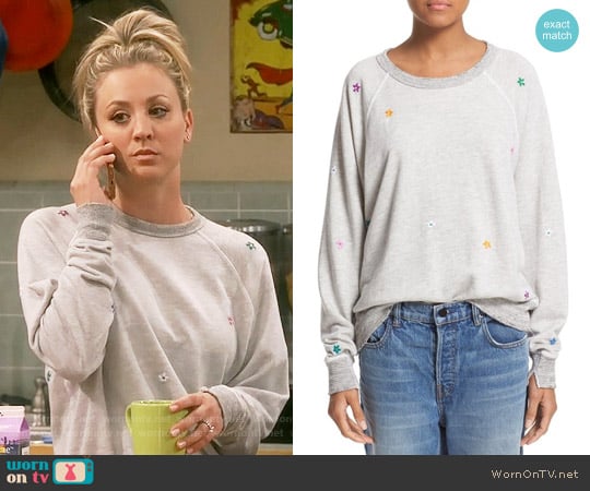The Great The College Embroidered Sweatshirt worn by Penny Hofstadter (Kaley Cuoco) on The Big Bang Theory