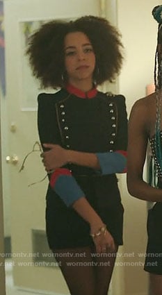 Valerie’s black military style jacket on Riverdale