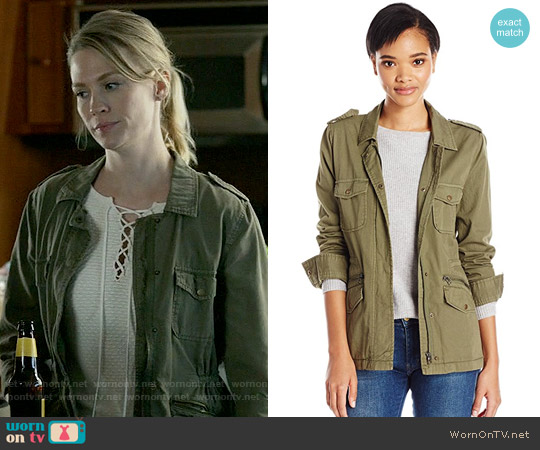Velvet by Graham & Spencer Ruby Army Jacket worn by Melissa Shart (January Jones) on Last Man On Earth