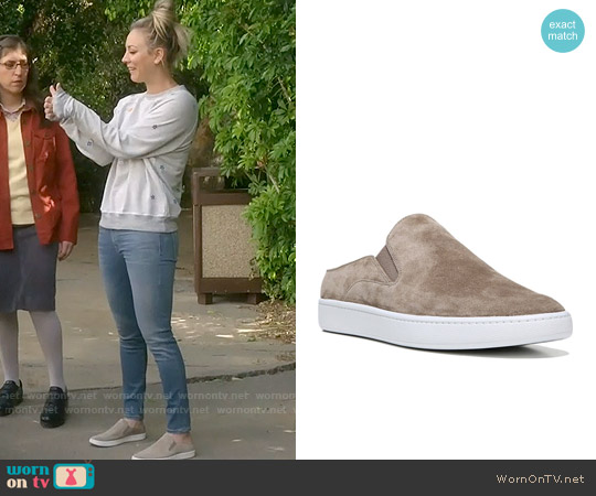 Vince Verrell Slip On Sneaker in Woodsmoke worn by Penny Hofstadter (Kaley Cuoco) on The Big Bang Theory