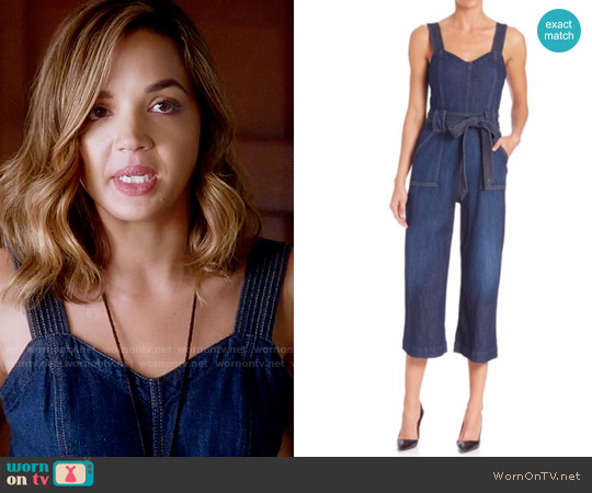 7 for All Mankind Saint Tropez Belted Jumpsuit worn by Cassandra (Georgie Flores) on Famous in Love