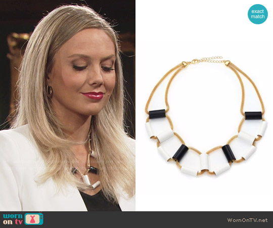 ABS Allen Schwartz Black and White Tube Mesh Necklace worn by Abby Newman (Melissa Ordway) on The Young and the Restless