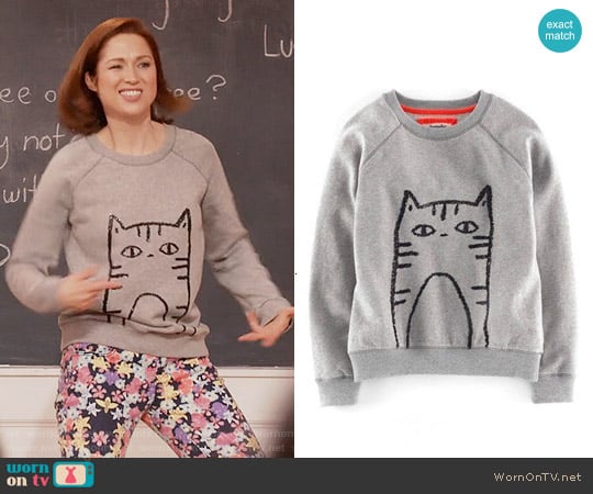 Boden Elle Sequin Sweatshirt worn by Kimmy Schmidt (Ellie Kemper) on Unbreakable Kimmy Schmidt