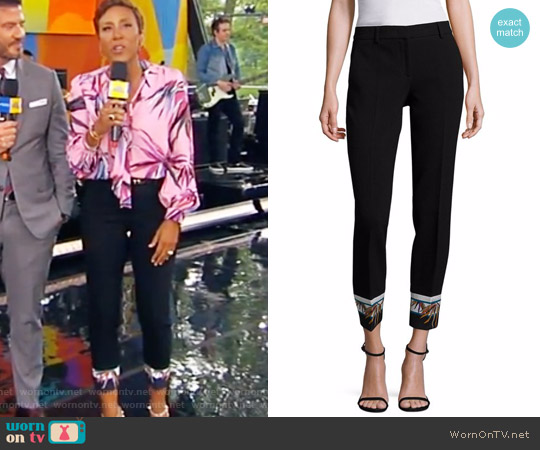 Emilio Pucci Wool-Blend Printed Pants worn by Robin Roberts on Good Morning America
