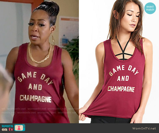 Express One Eleven Game Day Champagne Tank worn by Mo Evans (Tichina Arnold) on Daytime Divas