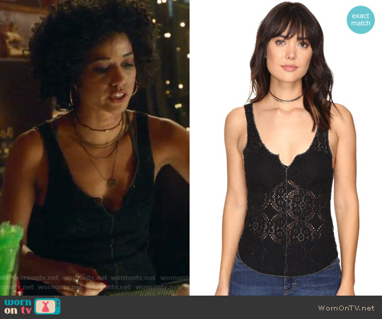Free People Piece-Dye Pucker Lace Cami worn by Maia Roberts (Alisha Wainwright ) on Shadowhunters