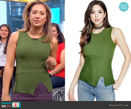 Marciano by Guess Alexis Rib Knit Top worn by Ginger Zee on Good Morning America
