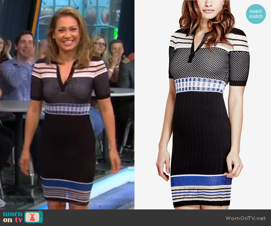 Guess Jaymes Contrast Sweater Dress worn by Ginger Zee on Good Morning America