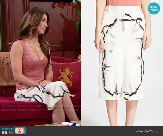 Halston Heritage Silk Midi Skirt worn by Steffy Forrester (Jacqueline MacInnes Wood) on The Bold and the Beautiful