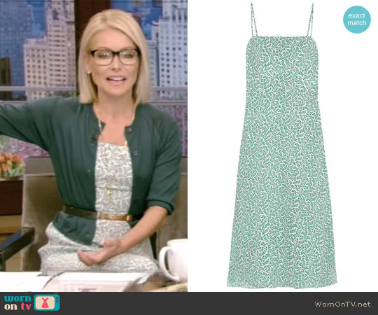 Harley Viera Newton Nora printed silk dress worn by Kelly Ripa on Live with Kelly and Mark
