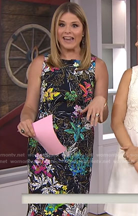 Jenna’s black floral dress with peplum hem on Today