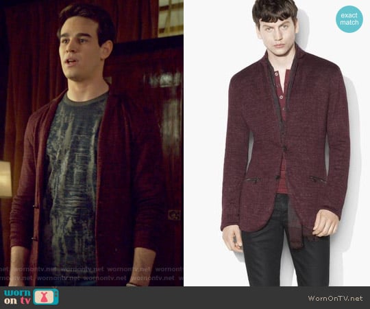 John Varvatos Linen Metallic Sweater Jacket worn by Simon Lewis (Alberto Rosende) on Shadowhunters