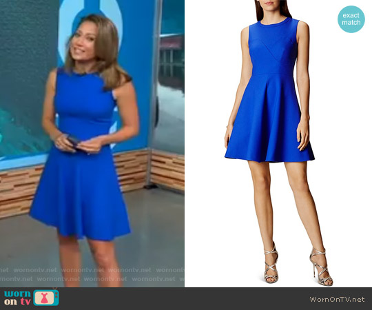 Karen Millen Seamed Skater Dress worn by Ginger Zee on Good Morning America