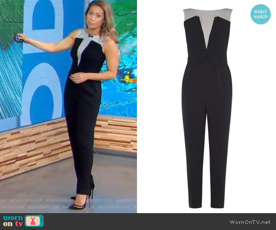 Karen Millen V-Neck Tailored Jumpsuit worn by Ginger Zee on Good Morning America