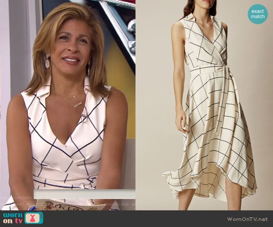 Karen Millen White Midi Wrap Dress worn by Hoda Kotb on Today