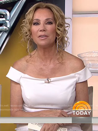 Kathie’s white off shoulder dress on Today